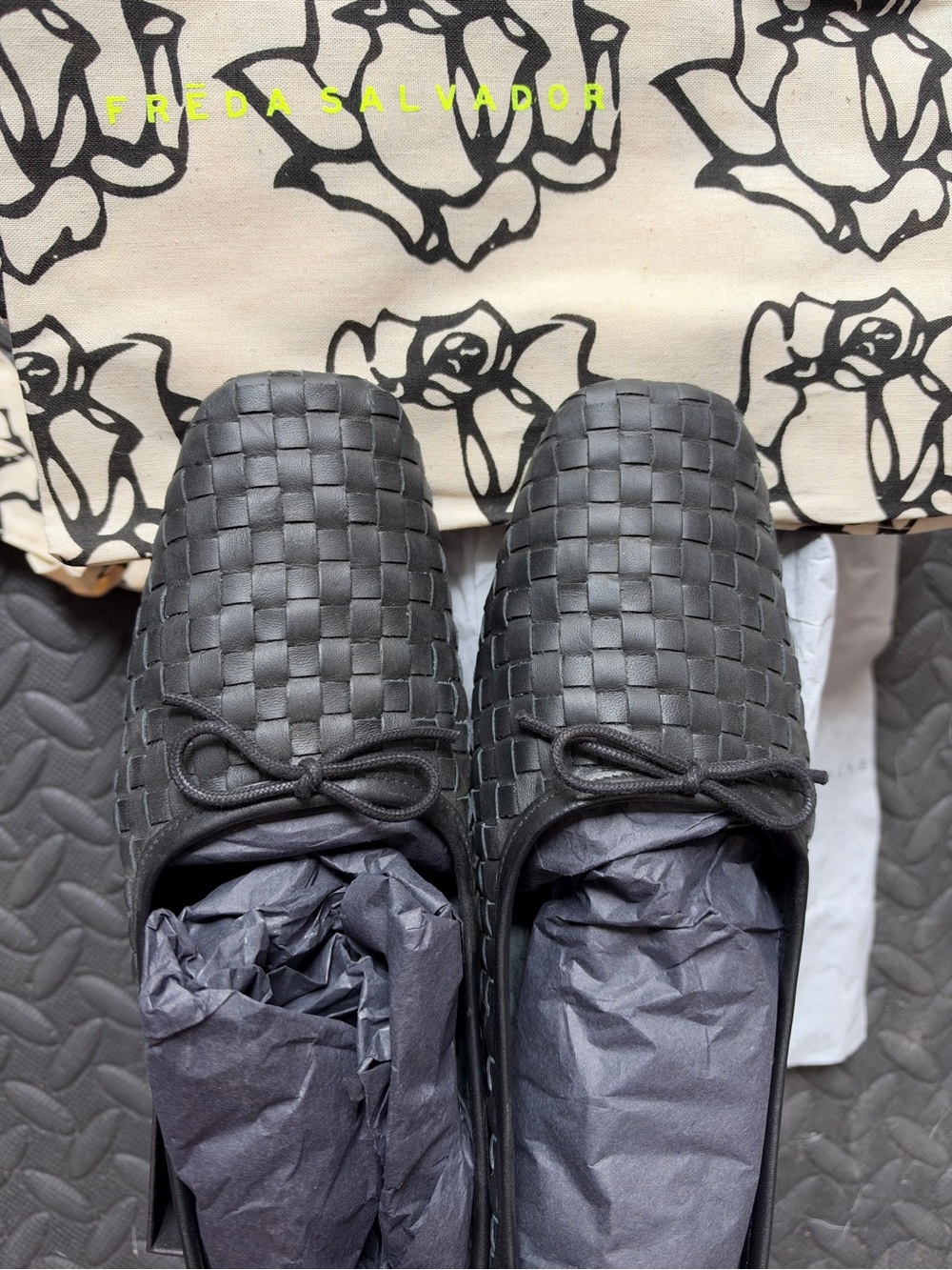 FREDA SALVADOR JADA SQUARE TOE BALLET FLAT Black size 9